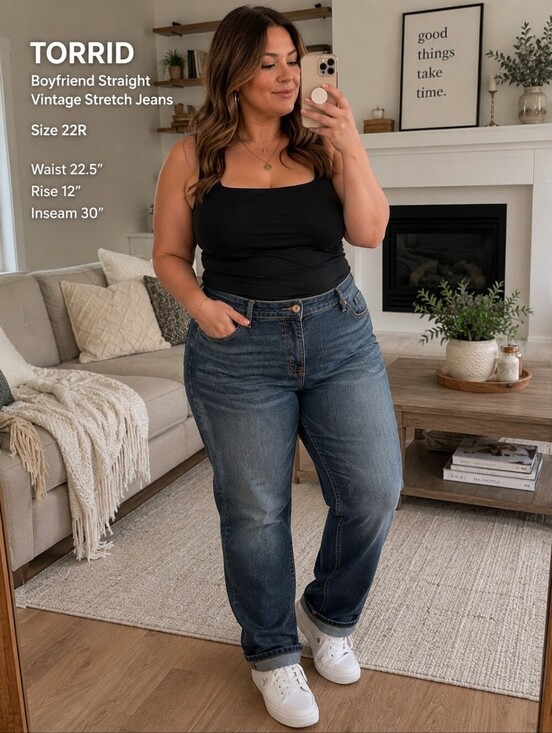 torrid Denim - Torrid Boyfriend Straight Vintage Stretch Jeans – Size 22R